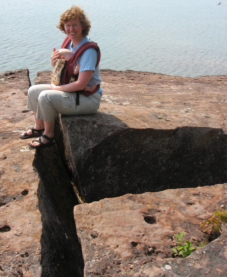 Figure 4. Perpendicular joints in the Chequamegon Sandstone at Big Bay State Park, Madeline Island, Wisconsin.