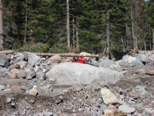 2006 Eliot Glacier debris flow deposit (photo by Anne Jefferson)